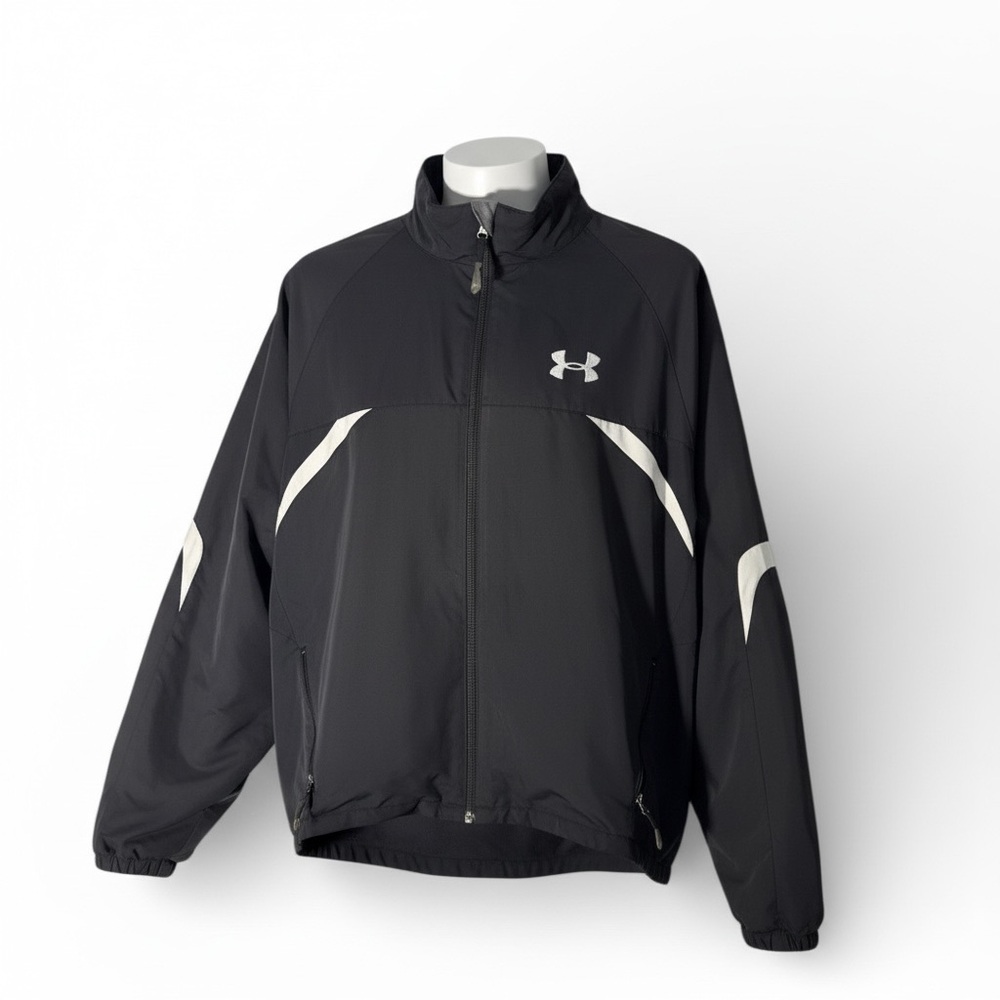 Vintage Y2K Under Armour fleece lined track sports jacket - L